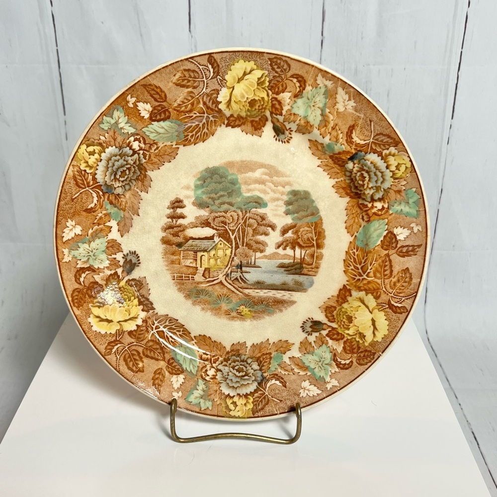 Vintage Nasco Mountain Wood-land Dinner Plate